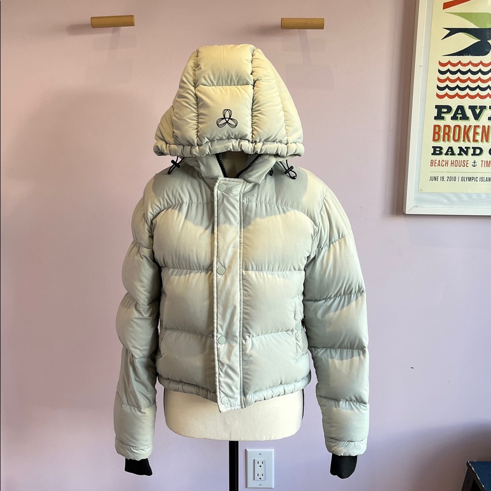 TNA The Super Puff Mint Green Hooded Puffer Jacket XXS